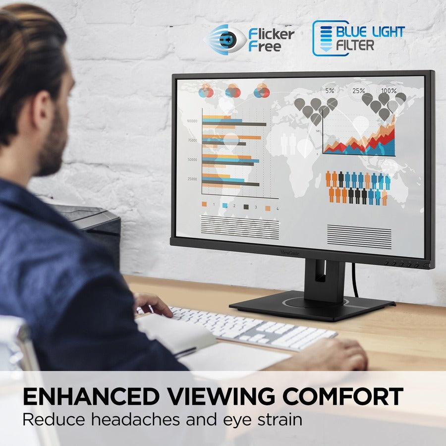 ViewSonic 22" 1080p Ergonomic 40-Degree Tilt Monitor with HDMI, DP, and VGA | VG2240