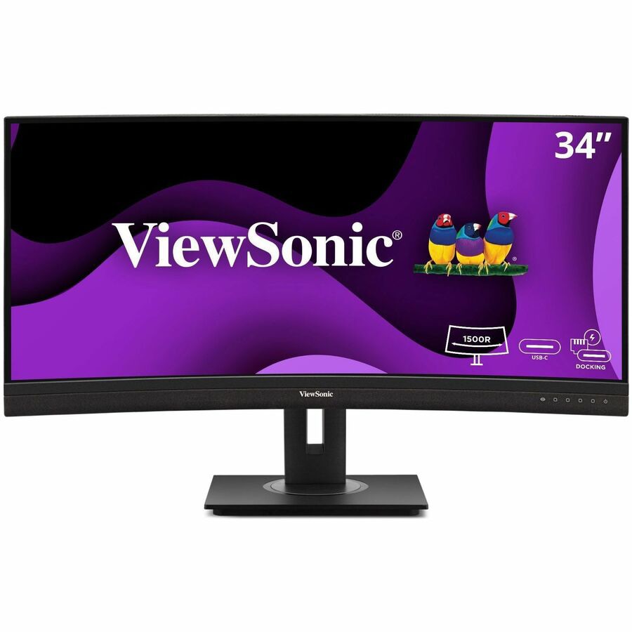 ViewSonic 34in UWQHD Curved Docking Monitor 100W USB-C for Pros VG3456CA