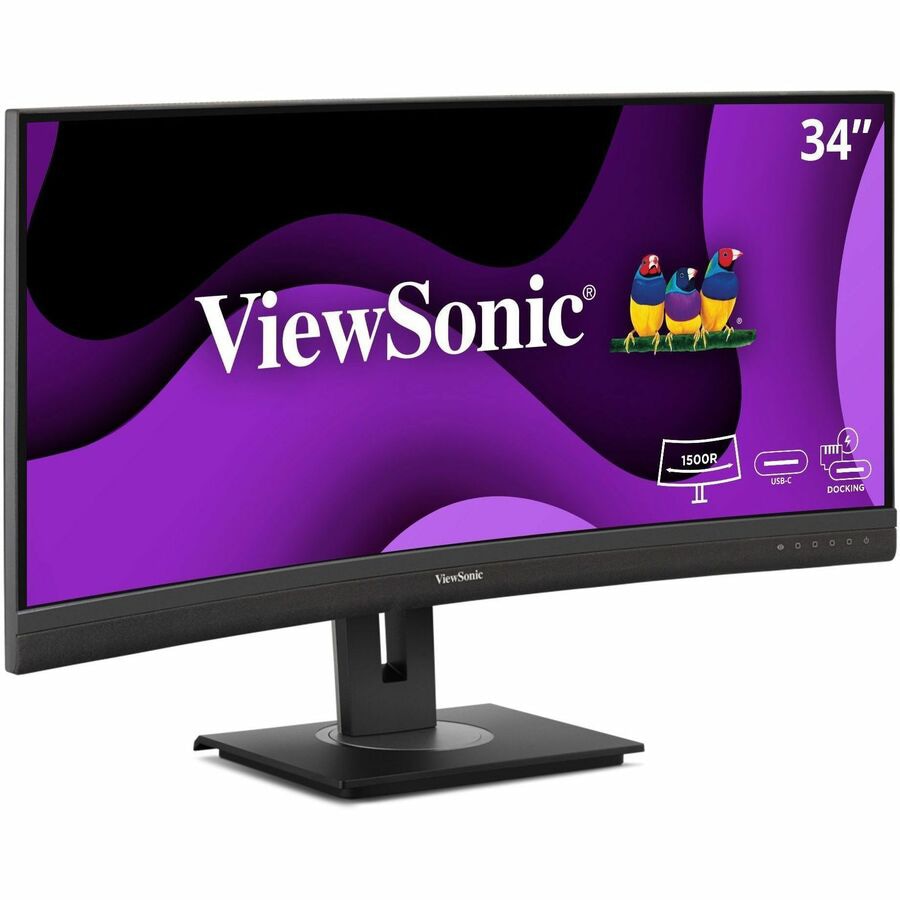 ViewSonic 34in UWQHD Curved Docking Monitor 100W USB-C for Pros VG3456CA