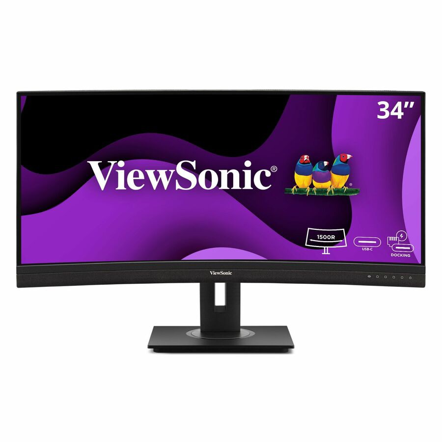 ViewSonic 34in UWQHD Curved Docking Monitor 100W USB-C for Pros VG3456CA