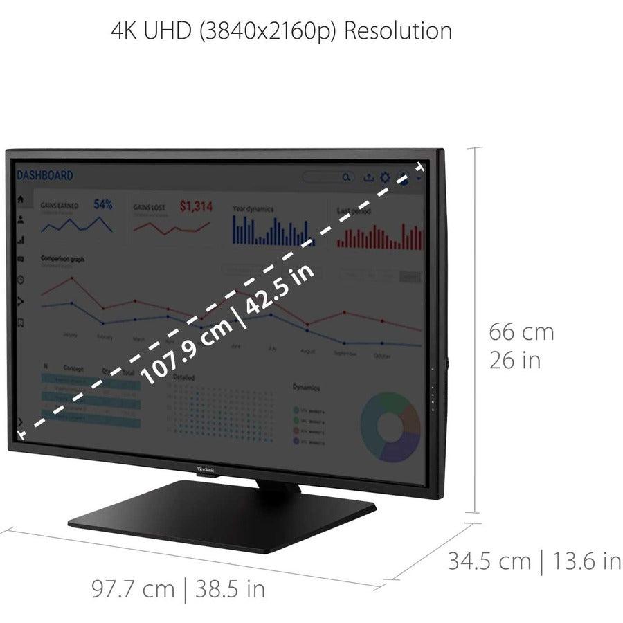 ViewSonic 43" 4K UHD Monitor with HDR10 and HDMI VX4381-4K
