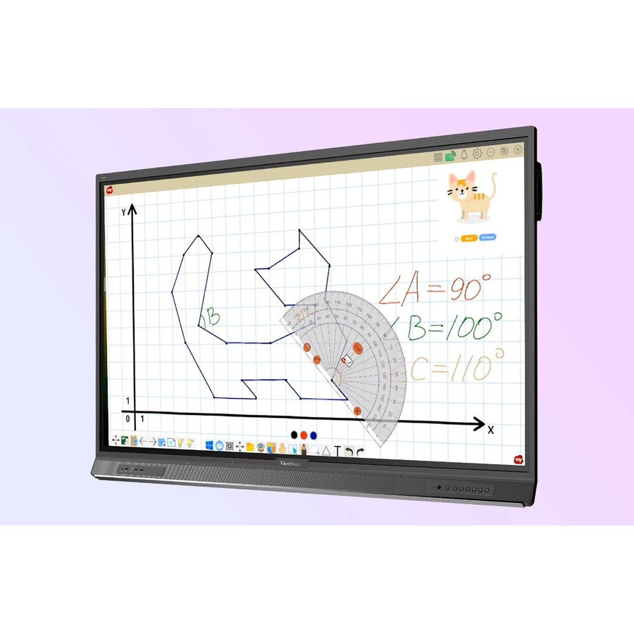 ViewSonic IFP7552-1C-E1 75 Inch 4K Ultra HD Interactive Flat Panel Display with Integrated Microphone, USB-C, Wireless AC Adapter, and Wall Mount