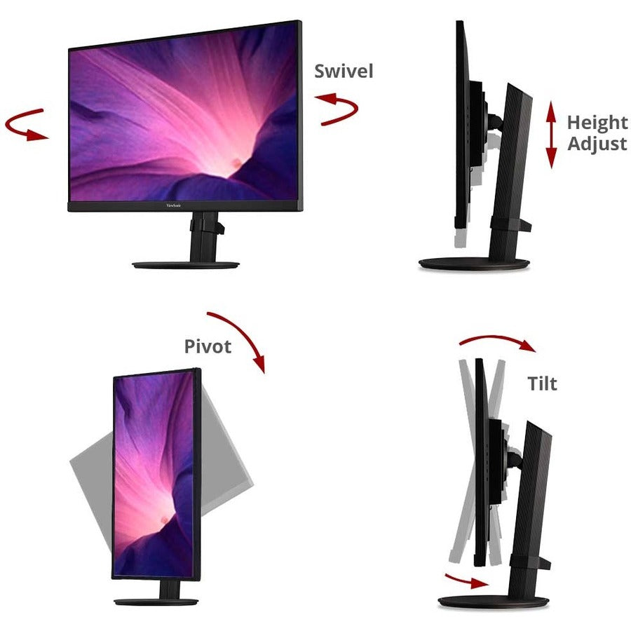 ViewSonic VA2447-MHJ, 24" 1080p MVA Full Ergonomic Monitor