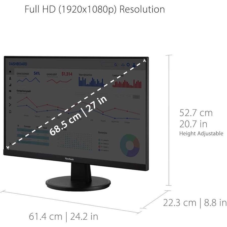 ViewSonic VA2747-MHJ, 27" 1080p MVA Full Ergonomic Monitor