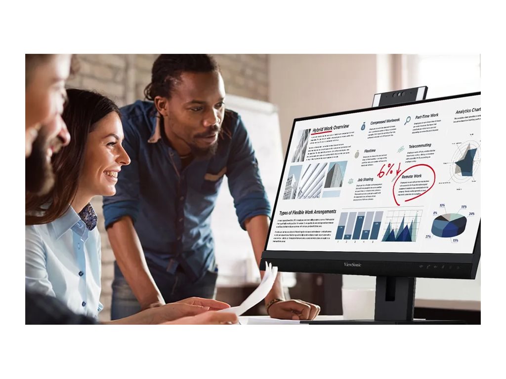 ViewSonic VG2457V - LED monitor - 24 (23.8" viewable) - 1920 x 1080 Full HD (1080p) @ 100 Hz - IPS - 250 cd/mï¿½ - 1300:1 - 5