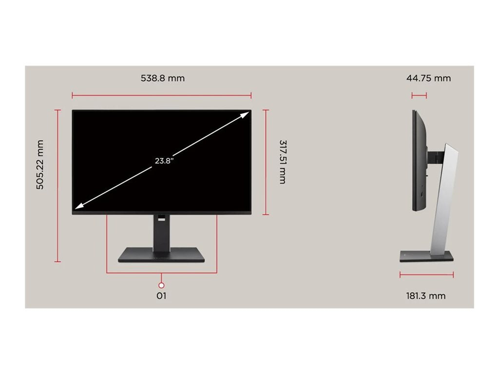 ViewSonic VG2458 24" Full HD USB-C Docking Monitor with USB-C Daisy-Chain