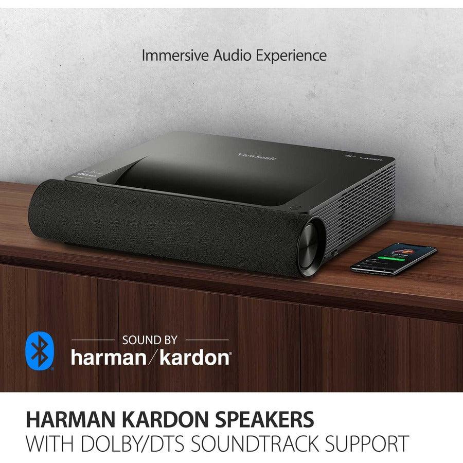 ViewSonic X2000B-4K Ultra Short Throw 4K UHD Laser Projector with 2000 Lumens, Wi-Fi Connectivity, Cinematic Colors, Dolby and DTS Soundtracks Support for Home Theater