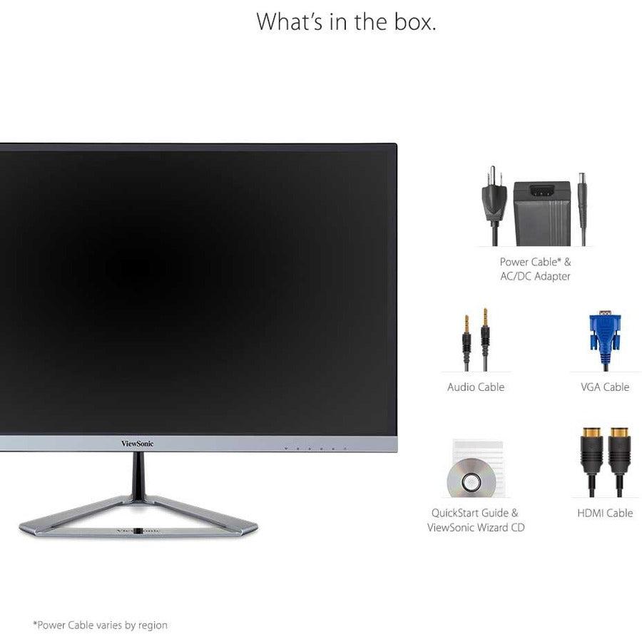 Viewsonic 21.5" 21.5" Viewable Full Hd Ultra Slim Ips Monitor, 1920 X 1080, Hdmi, Displayport & Vga Inputs, Integrated Dual Speakers.
