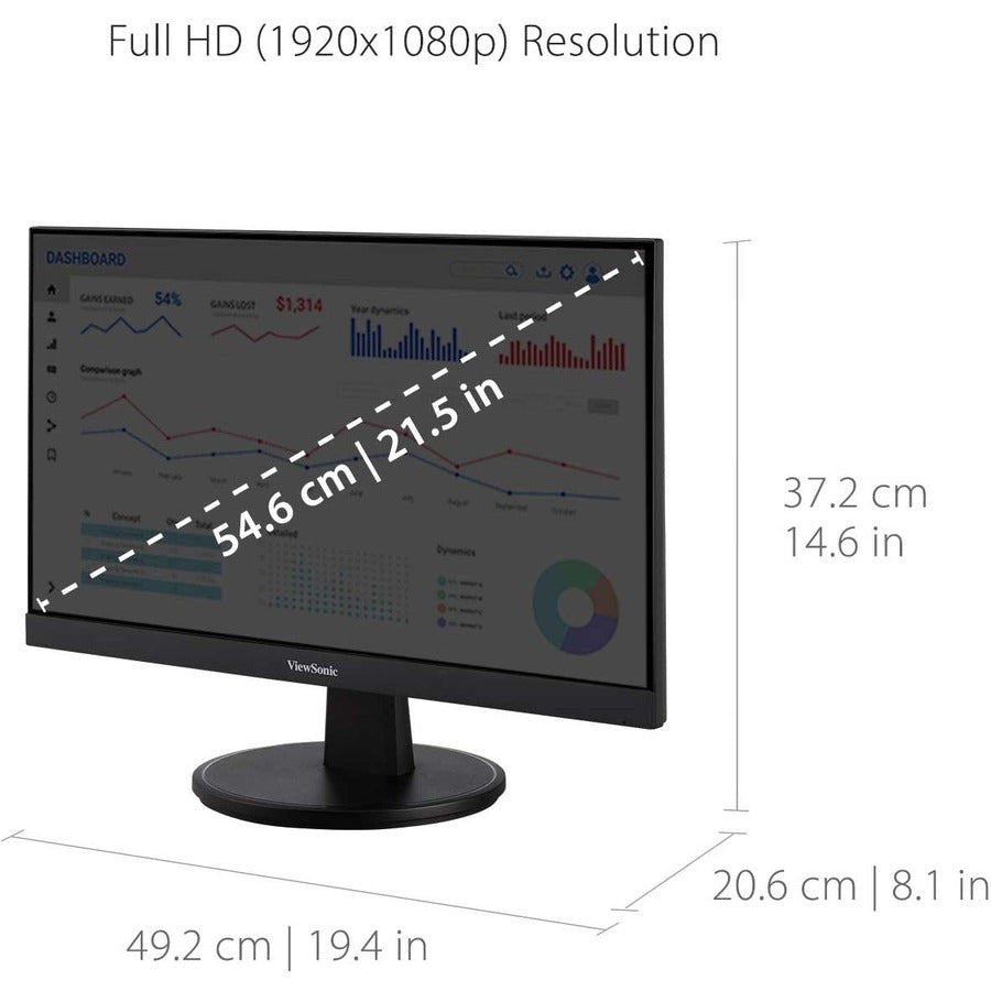 Viewsonic 22In Mva Lcd Mon Hdmi Vga 19X10