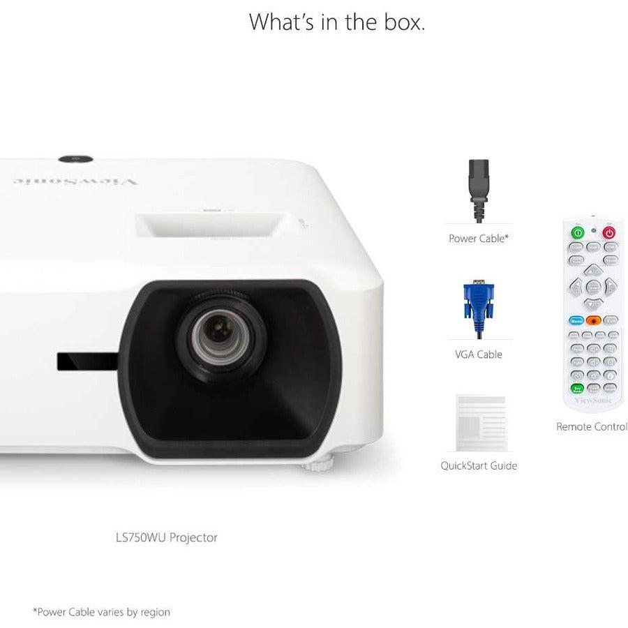 Viewsonic Ls750Wu Data Projector Standard Throw Projector 5000 Ansi Lumens Dmd Wuxga (1920X1200) White