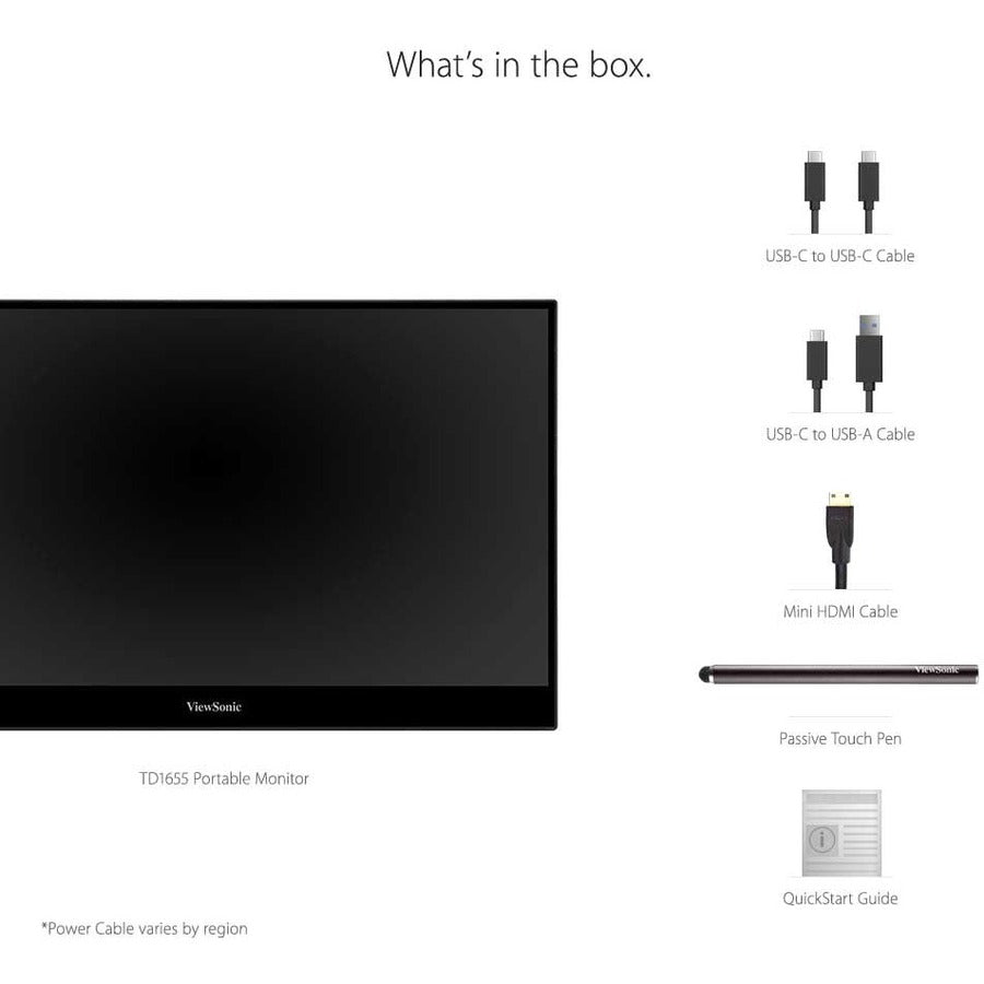 Viewsonic Td1655 Touch Screen Monitor 39.6 Cm (15.6") 1920 X 1080 Pixels Multi-Touch Multi-User Black, Silver