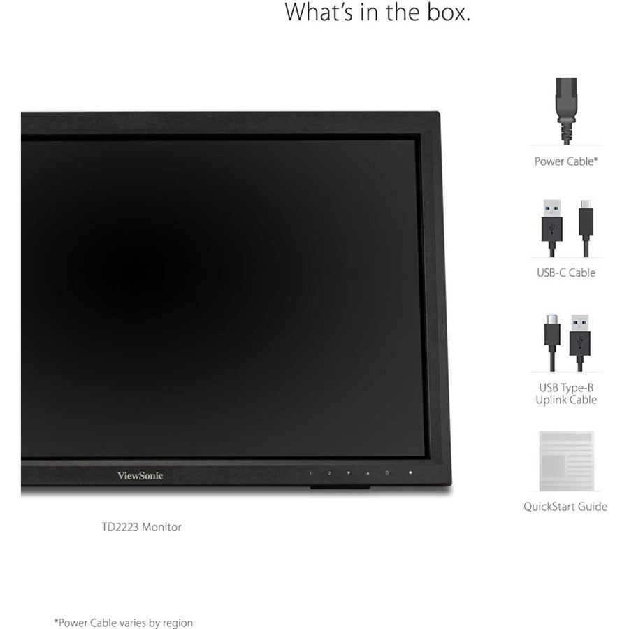 Viewsonic Td2223 Touch Screen Monitor 54.6 Cm (21.5") 1920 X 1080 Pixels Multi-Touch Multi-User Black