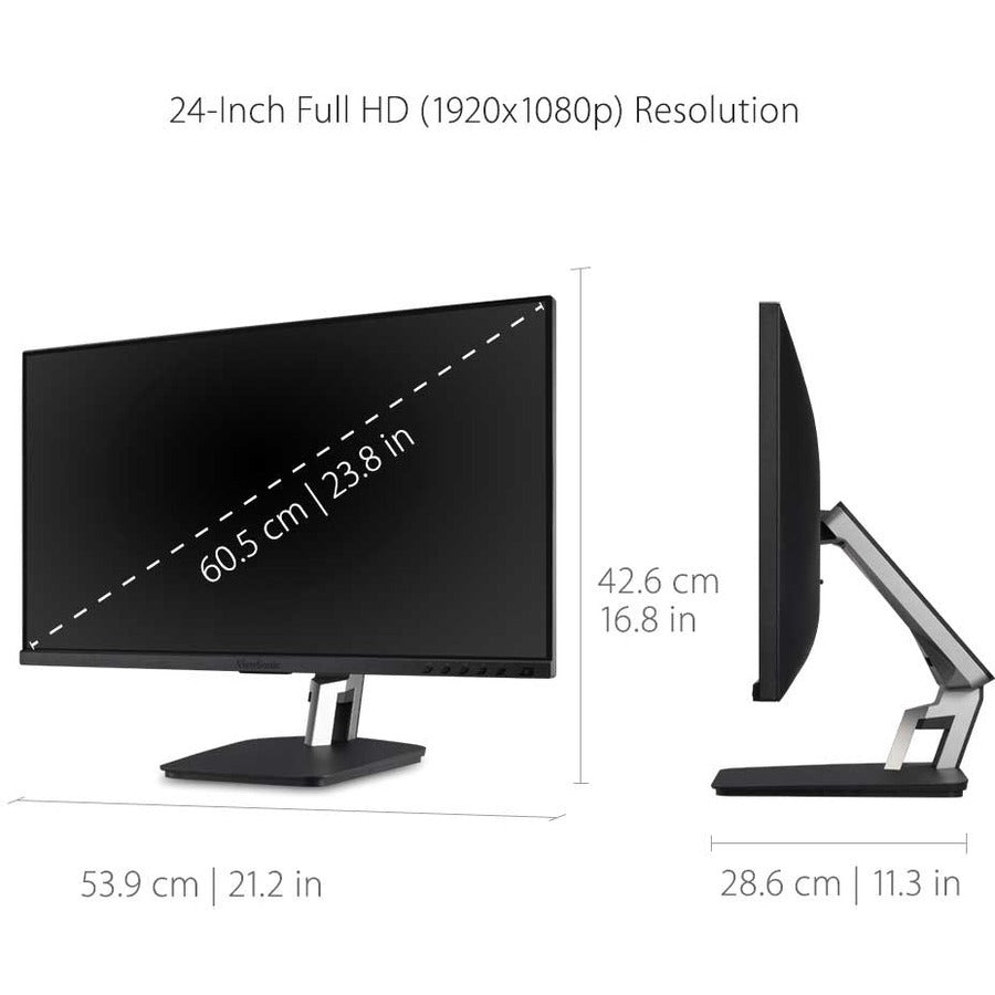 Viewsonic Td2455 Touch Screen Monitor 61 Cm (24") 1920 X 1080 Pixels Multi-Touch Table Black