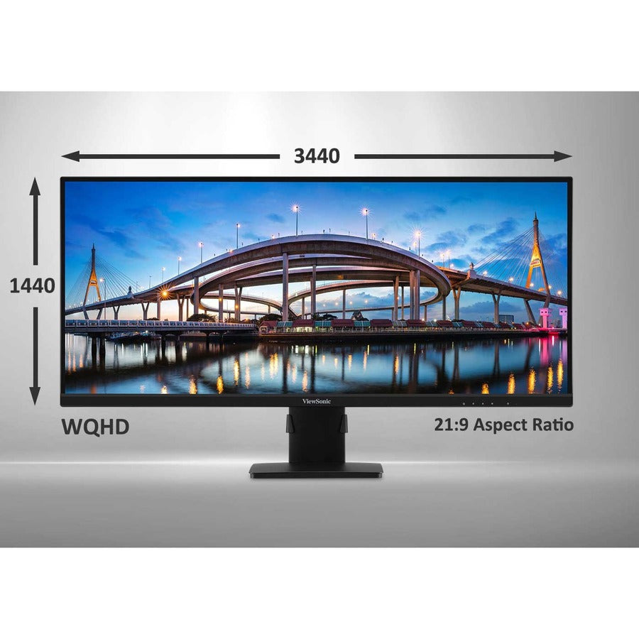 Viewsonic Va3456-Mhdj 86.4 Cm (34") 3440 X 1440 Pixels Ultrawide Quad Hd Led Black