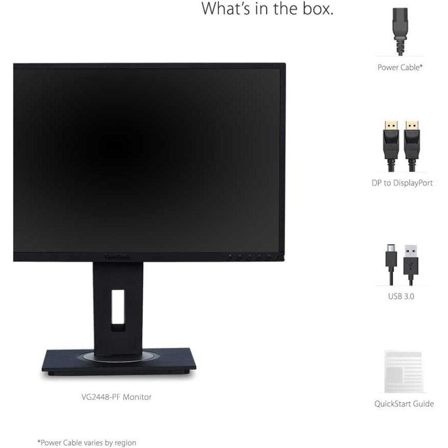 Viewsonic Vg2448-Pf Computer Monitor 60.5 Cm (23.8") 1920 X 1080 Pixels Full Hd Led Black