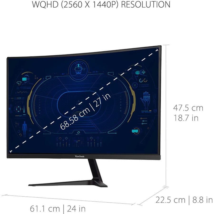 Viewsonic Vx Series Vx2718-2Kpc-Mhd Led Display 68.6 Cm (27") 2560 X 1440 Pixels Quad Hd Black