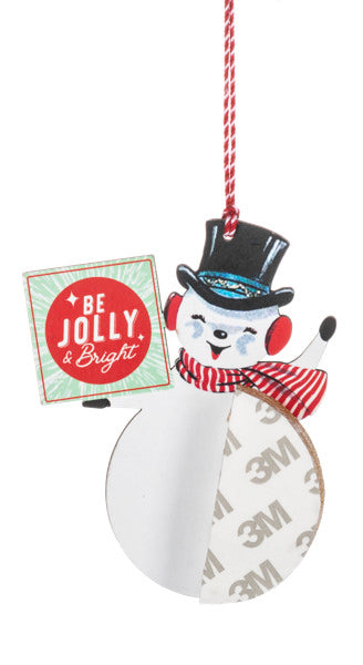 Vintage Honeycomb Snowman Ornament -