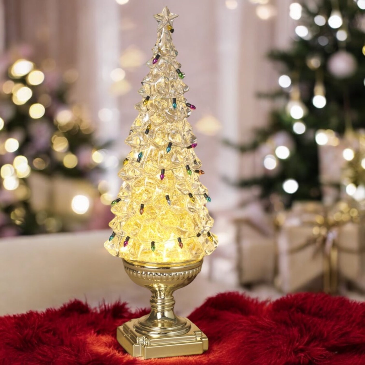 Vintage-Inspired Lighted Acrylic Christmas Tree