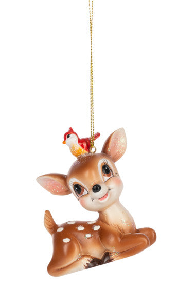 Vintage Woodland Fawn Ornament -