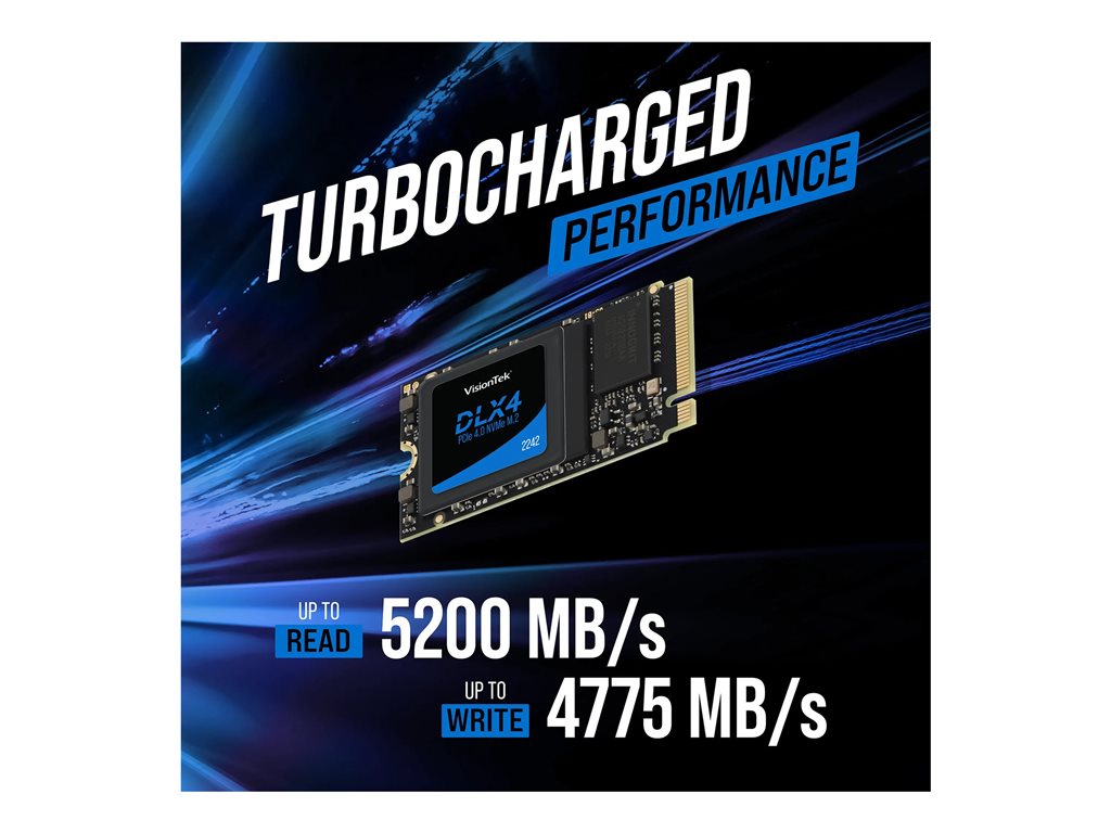 VisionTek DLX4 - SSD - encrypted - 512 GB - internal - M.2 2242 - PCIe 4.0 x4 (NVMe) - 256-bit AES - TCG Opal Encryption