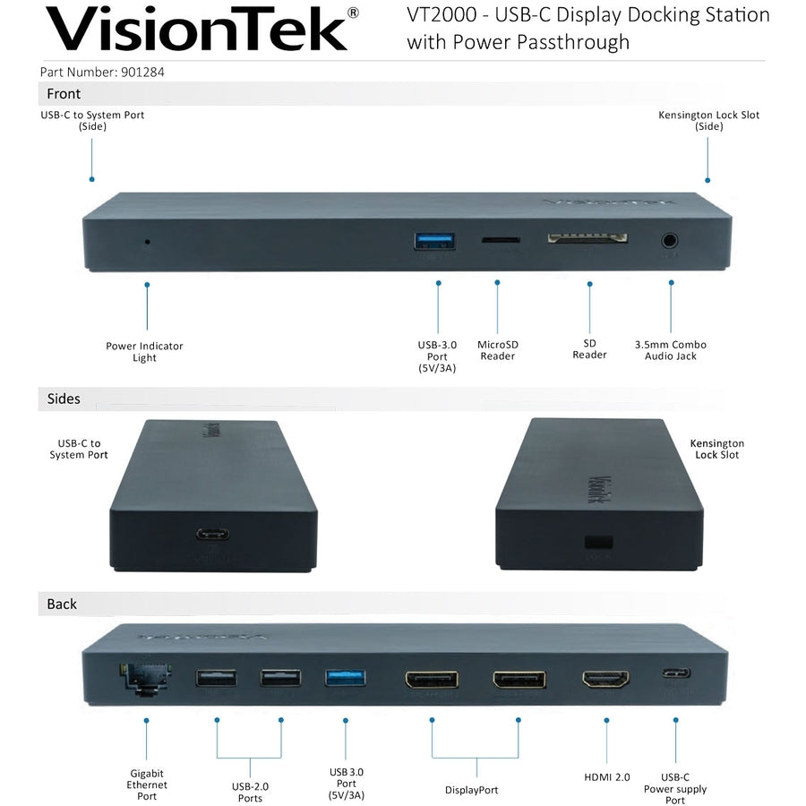 Vt2000 Usbc Dock W/Triple Disp,