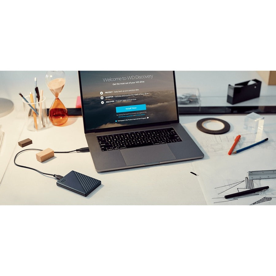 WD My Passport for Mac WDBA2D0020BBL 2 TB Portable Hard Drive - 2.5 External - Midnight Blue" WDBA2D0020BBL-WESN