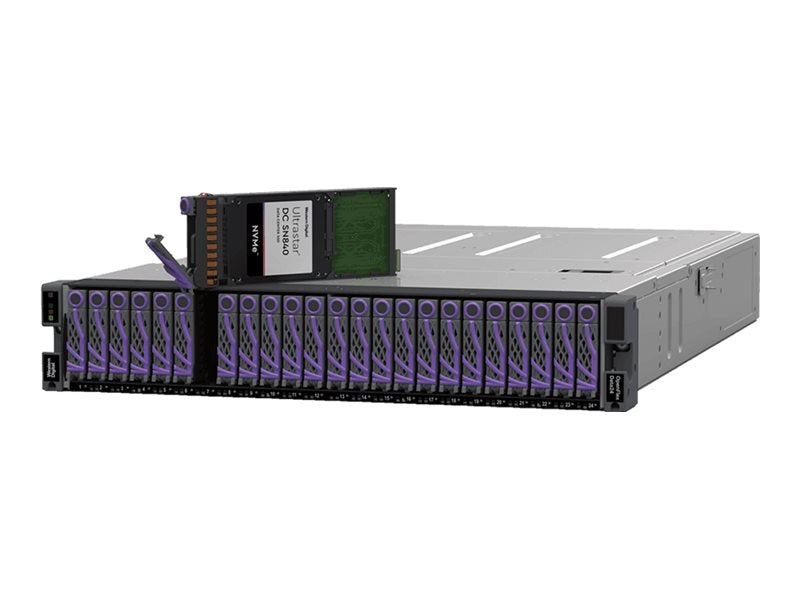WD OpenFlex Data24 - 3200 Series - storage enclosure - 24 bays (PCIe (NVMe)) - SSD 7.67 TB x 24 - rack-mountable - 2U