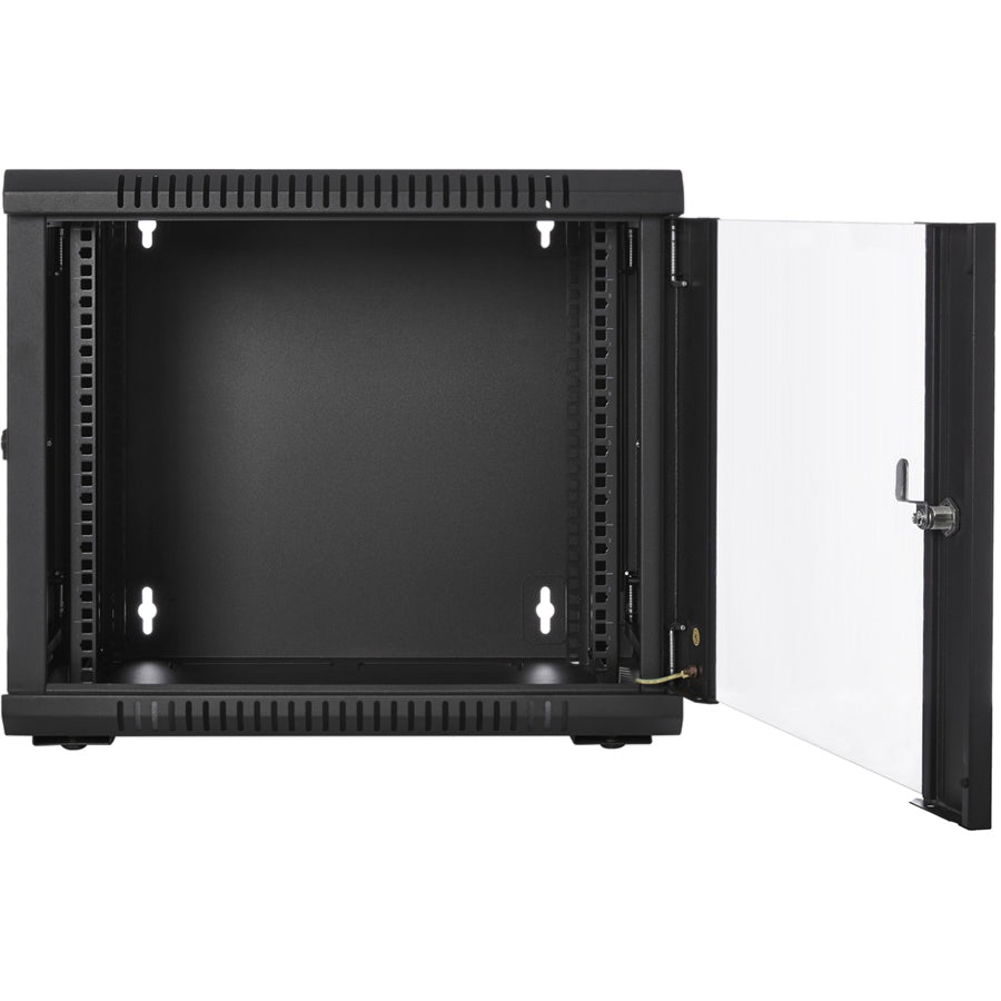 Wall Mount Rack Cabinet - 9U Glass Door Network Enclosure | TecISoft RMWC9UG450-1N