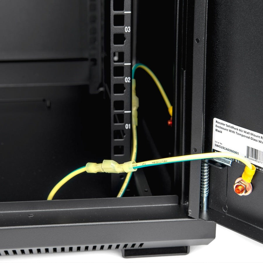 Wall Mount Rack Enclosure - 6U Tempered Glass Server Cabinet | Rocstor Y10E001-B1