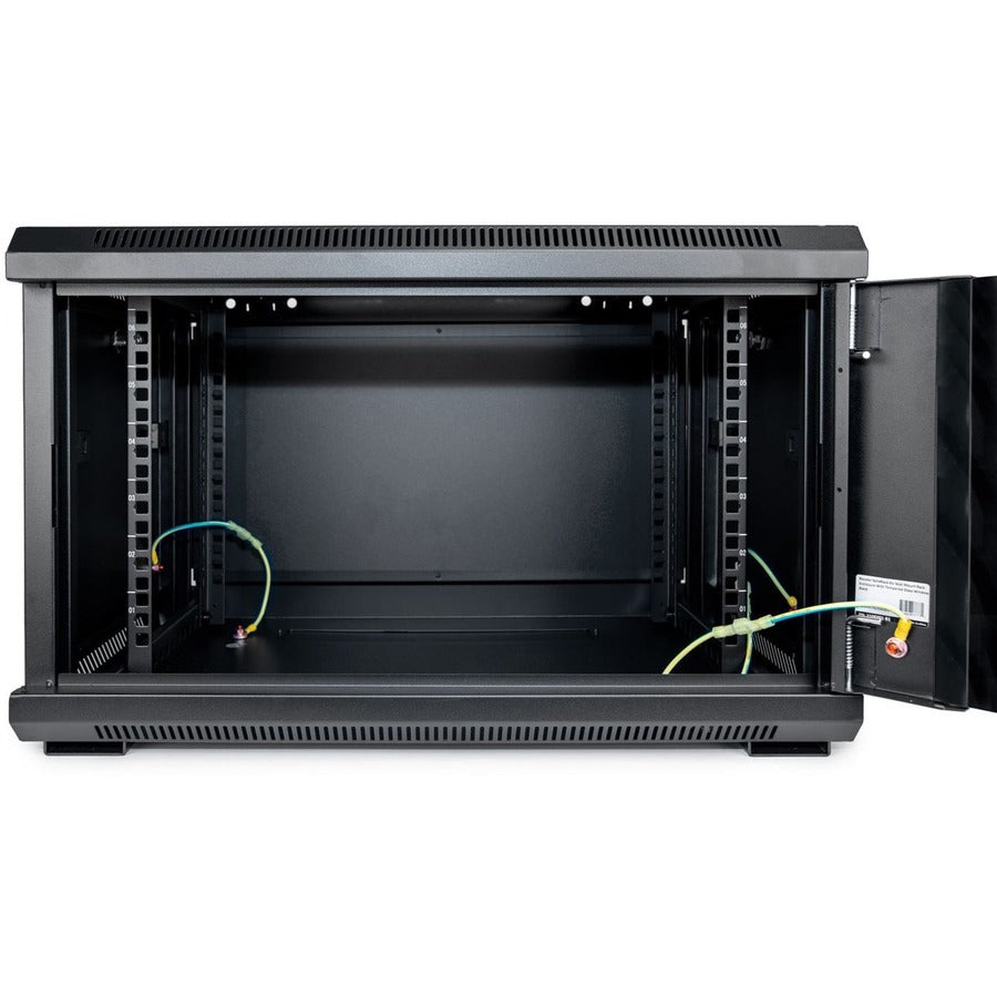 Wall Mount Rack Enclosure - 6U Tempered Glass Server Cabinet | Rocstor Y10E001-B1