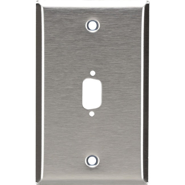 Wallplate - Stainless Steel, Db9, Single-Gang, 1-Port, Gsa, Taa