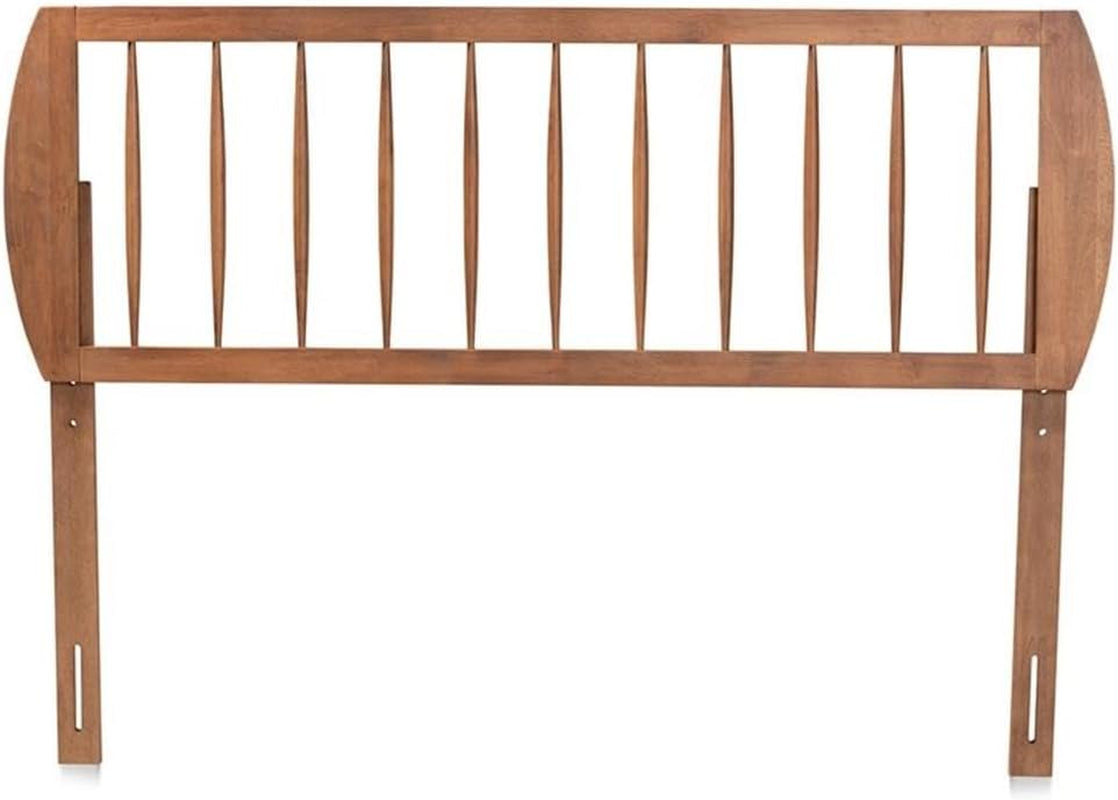 Walnut Finished Wood King Size Headboard with Spindle Design