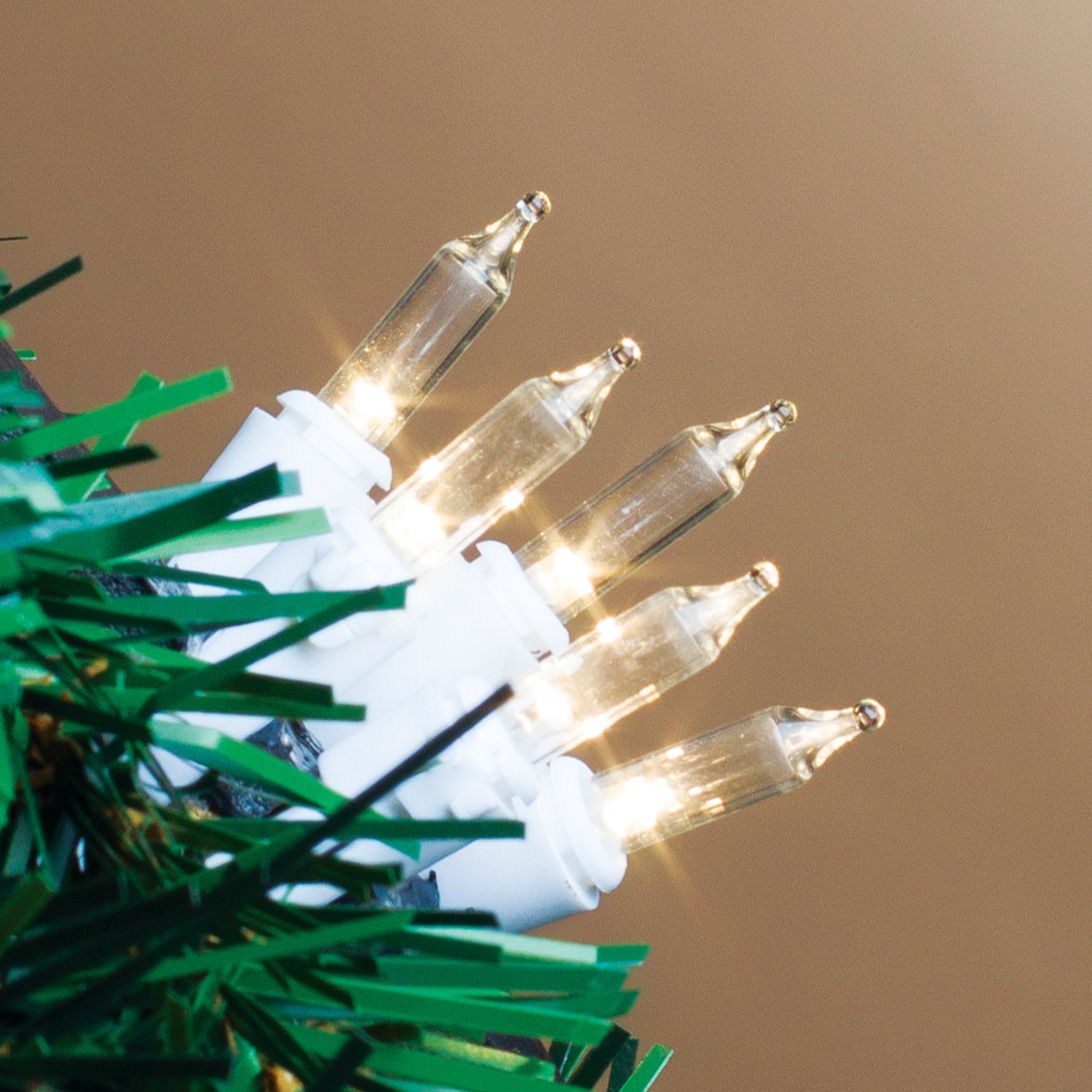 Warm White LED - White Wire - 60 Lights