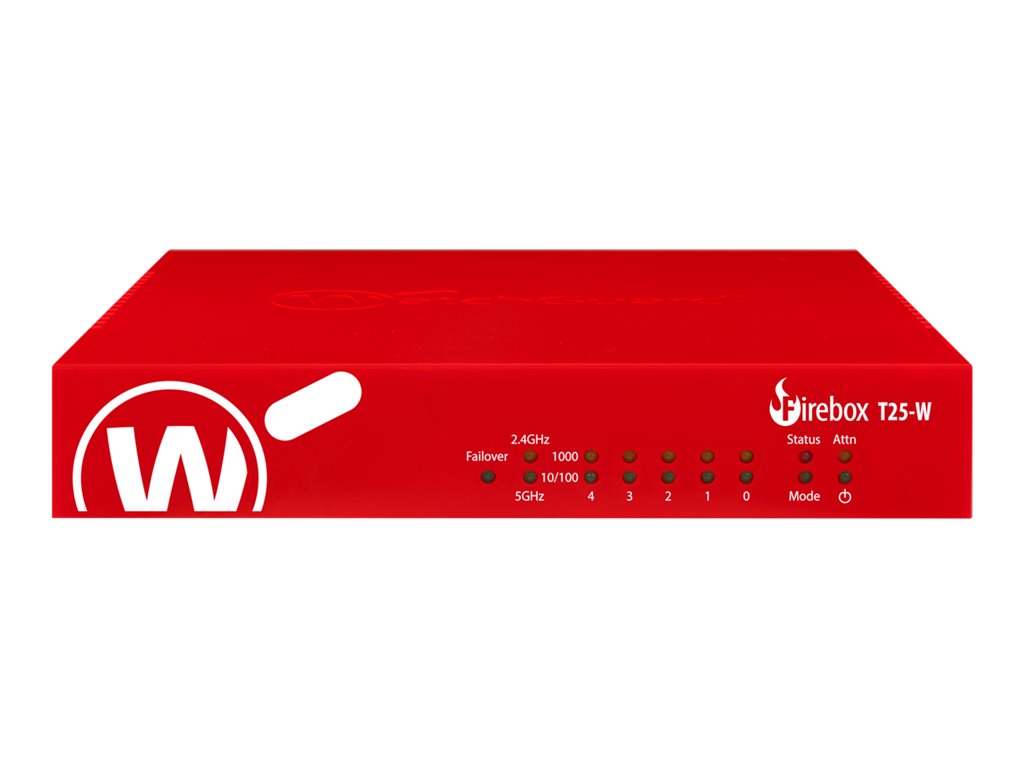 WatchGuard Firebox T25-W - Security appliance - with 3 years Basic Security Suite - 5 ports - 1GbE - Wi-Fi 6 - 2.4 GHz, 5 GHz WGT26413