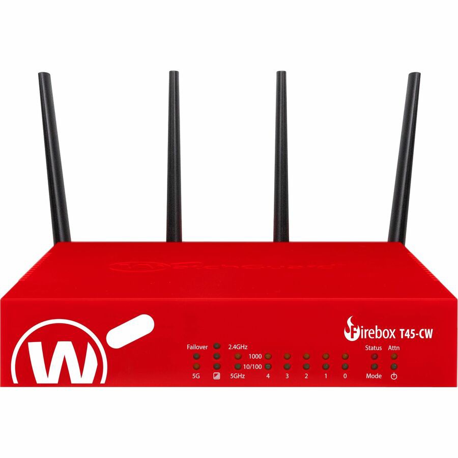 WatchGuard Firebox T45-CW Wireless Firewall with 1-Year Security Suite for SMBs