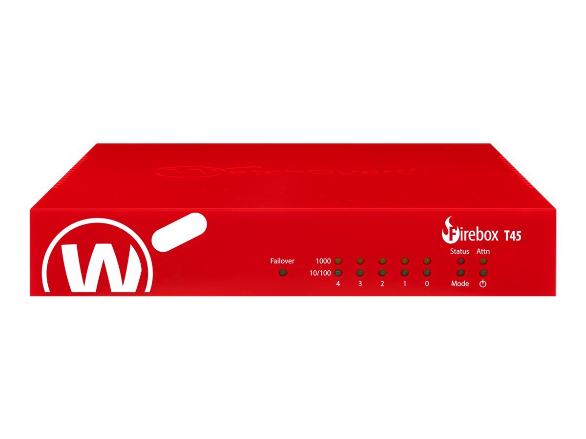 WatchGuard Firebox T45-W-PoE Wi-Fi 6 Security Appliance for SMBs with 1-Year Suite