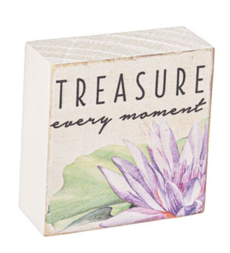 Watercolor Lilies Sign Block -