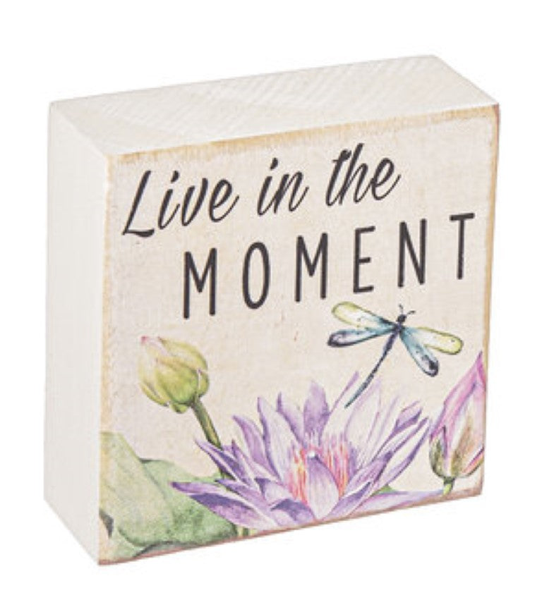 Watercolor Lilies Sign Block -