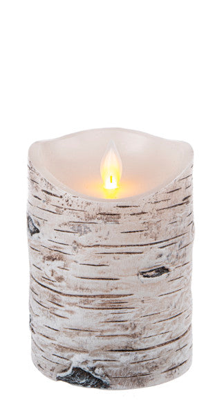 Wax LED Birch Pillar - 3" x 4"