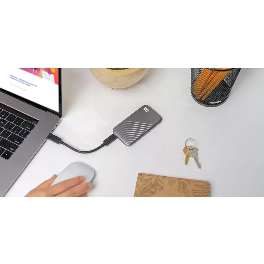 WD My Passport WDBAGF0040BGY-WESN 4 TB Portable Solid State Drive - External - Gray