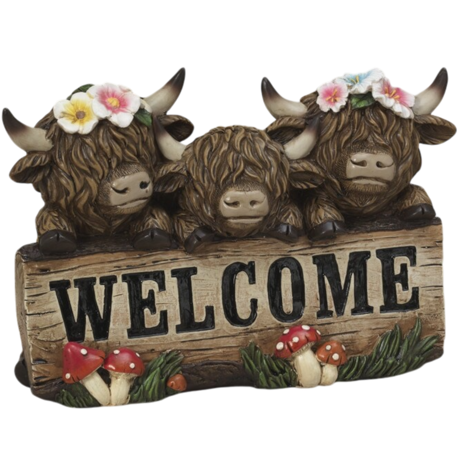 Welcome Highland Cattle Figurine