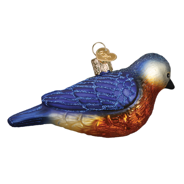 Western Bluebird Glass Ornament