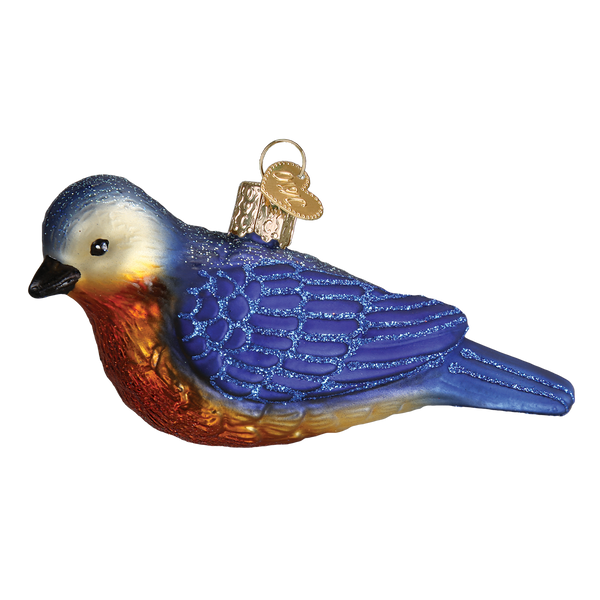 Western Bluebird Glass Ornament