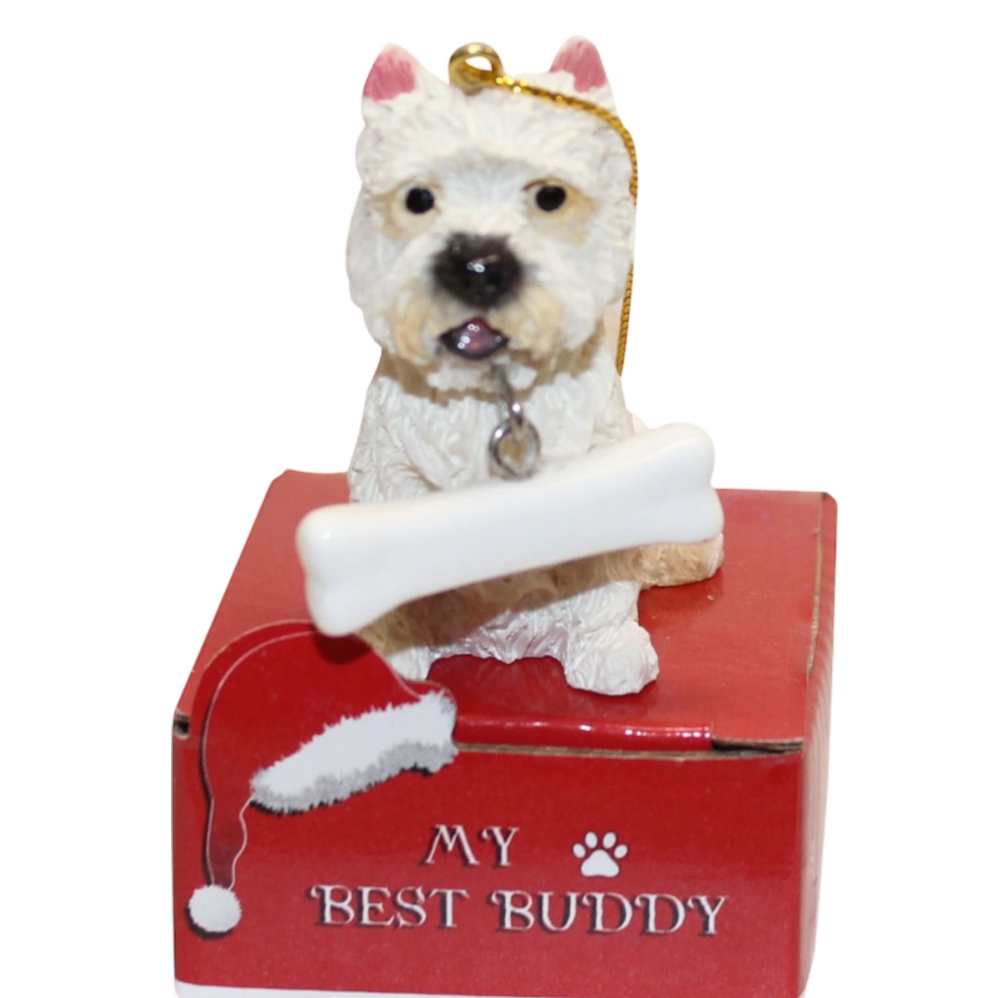 Westie with Bone Ornament
