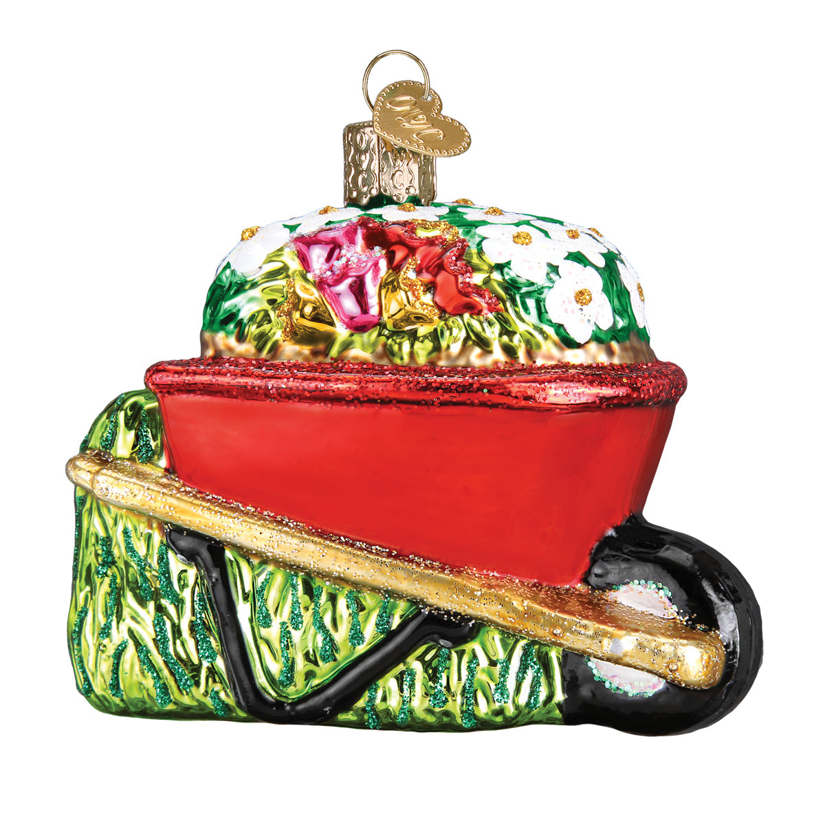 Wheelbarrow Glass Ornament