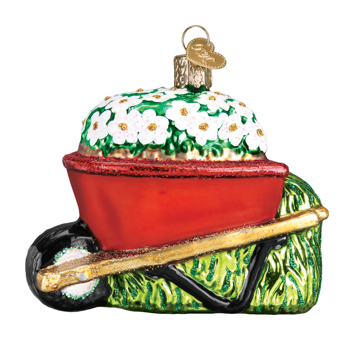 Wheelbarrow Glass Ornament