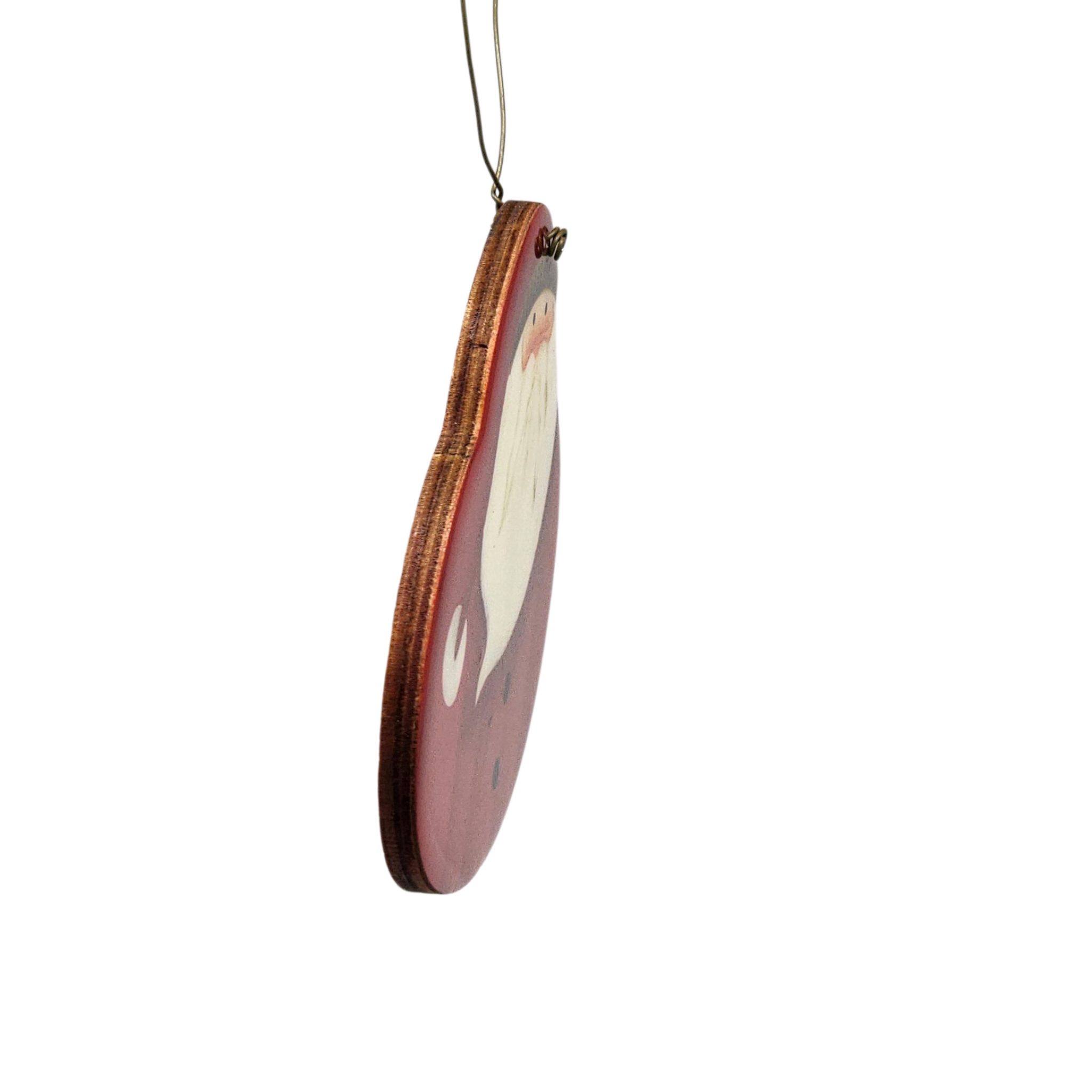 Whimsical Chubby Santa Wooden Ornament