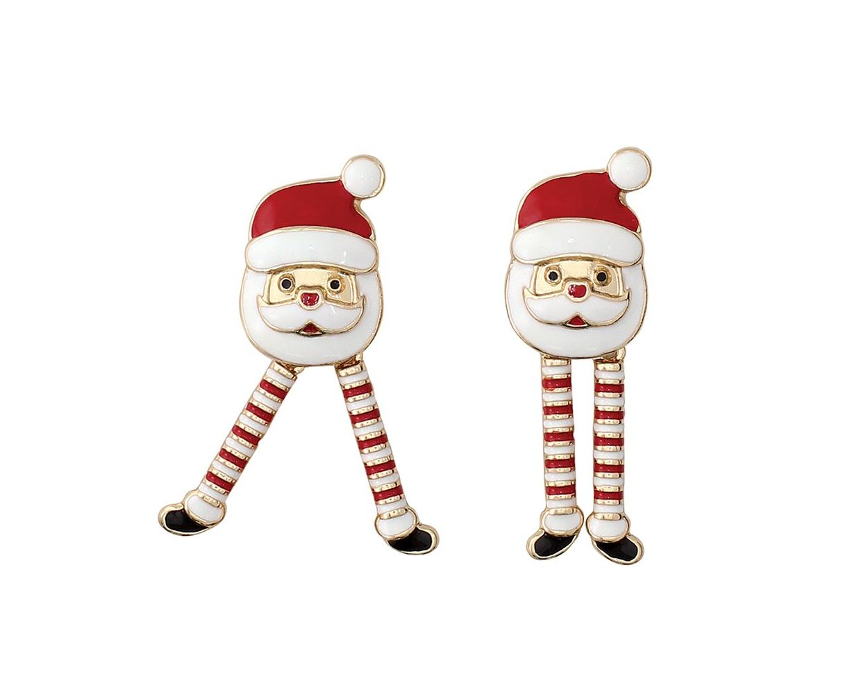 Whimsical Dancing Santas Earrings