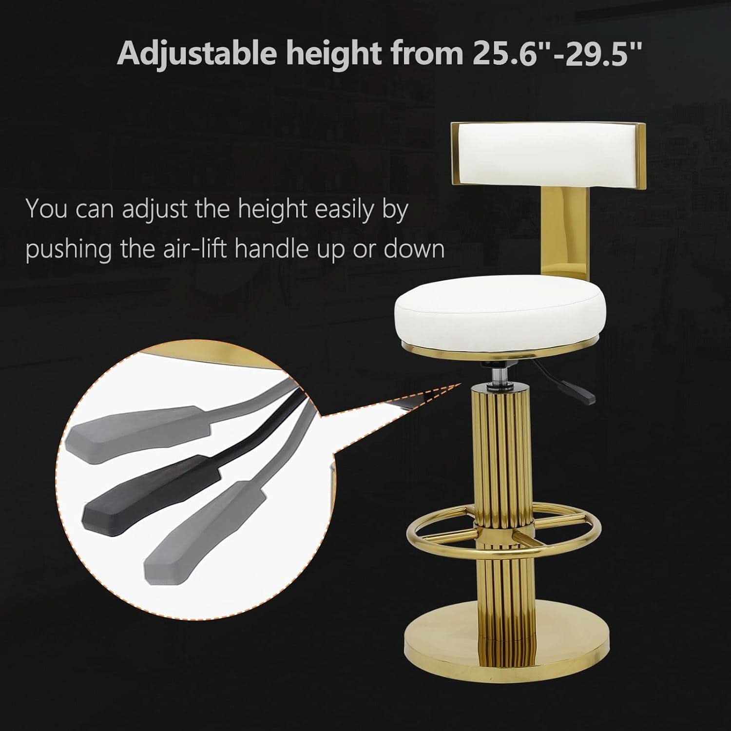 White Counter Height Bar Stools With Adjustable Height