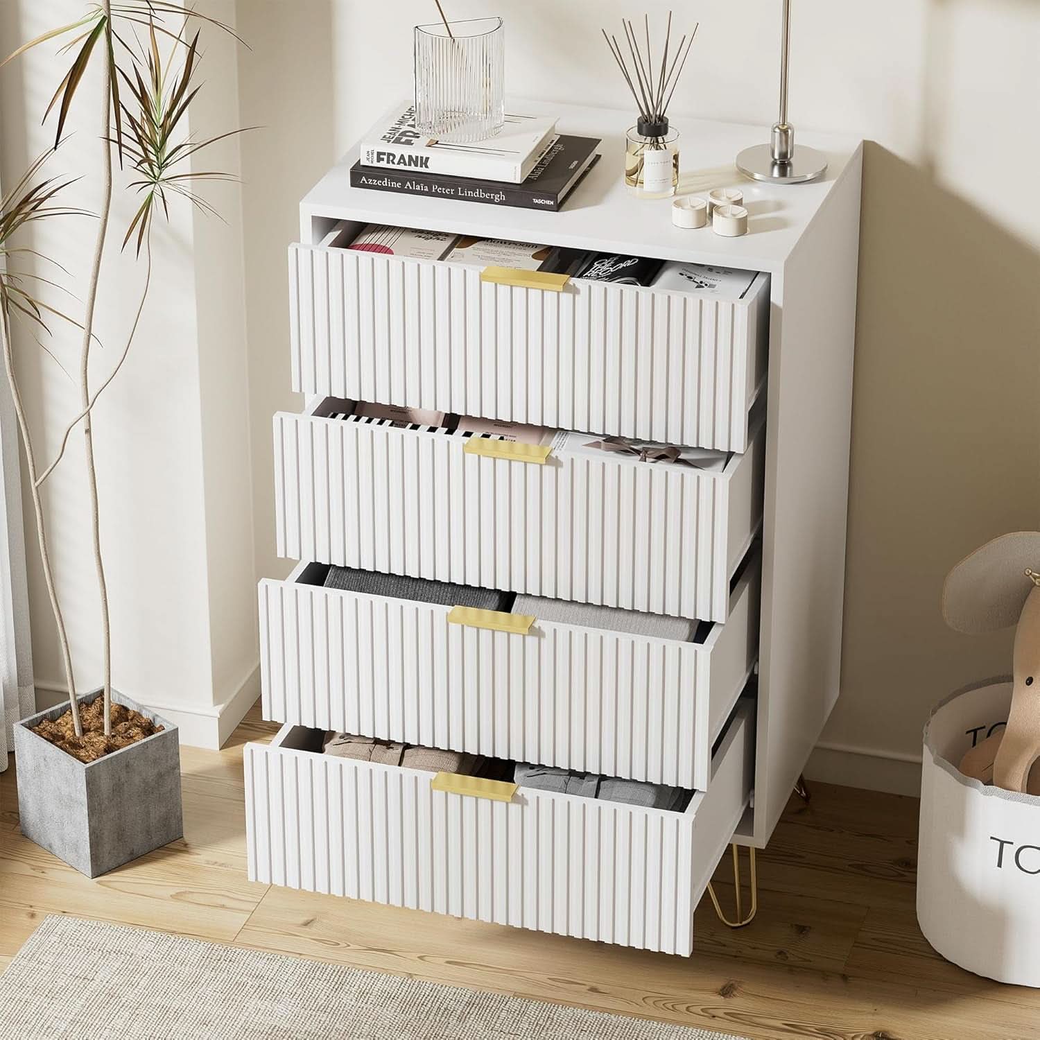 White Dresser With Gold Pulls Contemporary Furniture